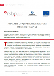 Analysis of Qualitative Factors  In MSME Finance